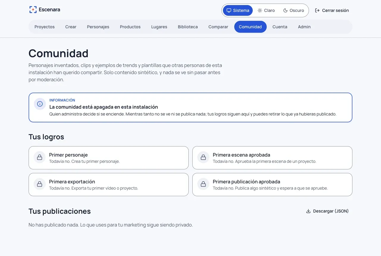 Comunidad apagada: el aviso, tus logros todavía sin conseguir y tus publicaciones vacías